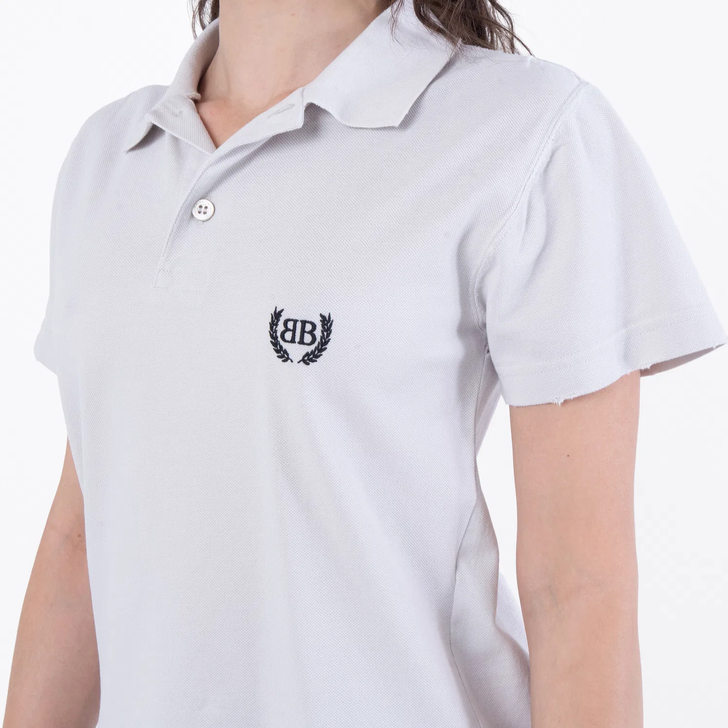 Поло с коротким рукавом Slim-Fit Short Sleeve Polo Shirt Balenciaga, Dirty White — фото 3