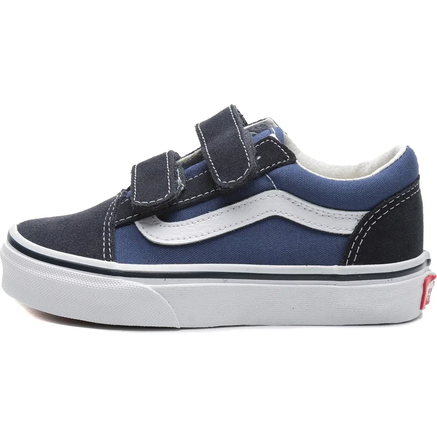 Кроссовки детские с принтом Vans Old Skool V, Vans, Белый/Темно-синий
