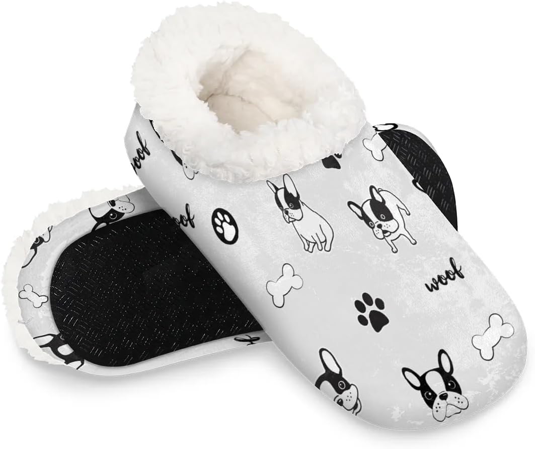 

Домашние тапочки для женщин и мужчин, носки-тапочки с пушистым эффектом памяти, закрытой пяткой, для дома, для использования внутри и снаружи Yocosy, Dog