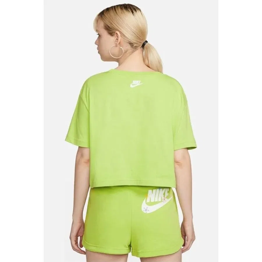 Женская футболка с принтом Futura Flover Nike, Зеленый — фото 2