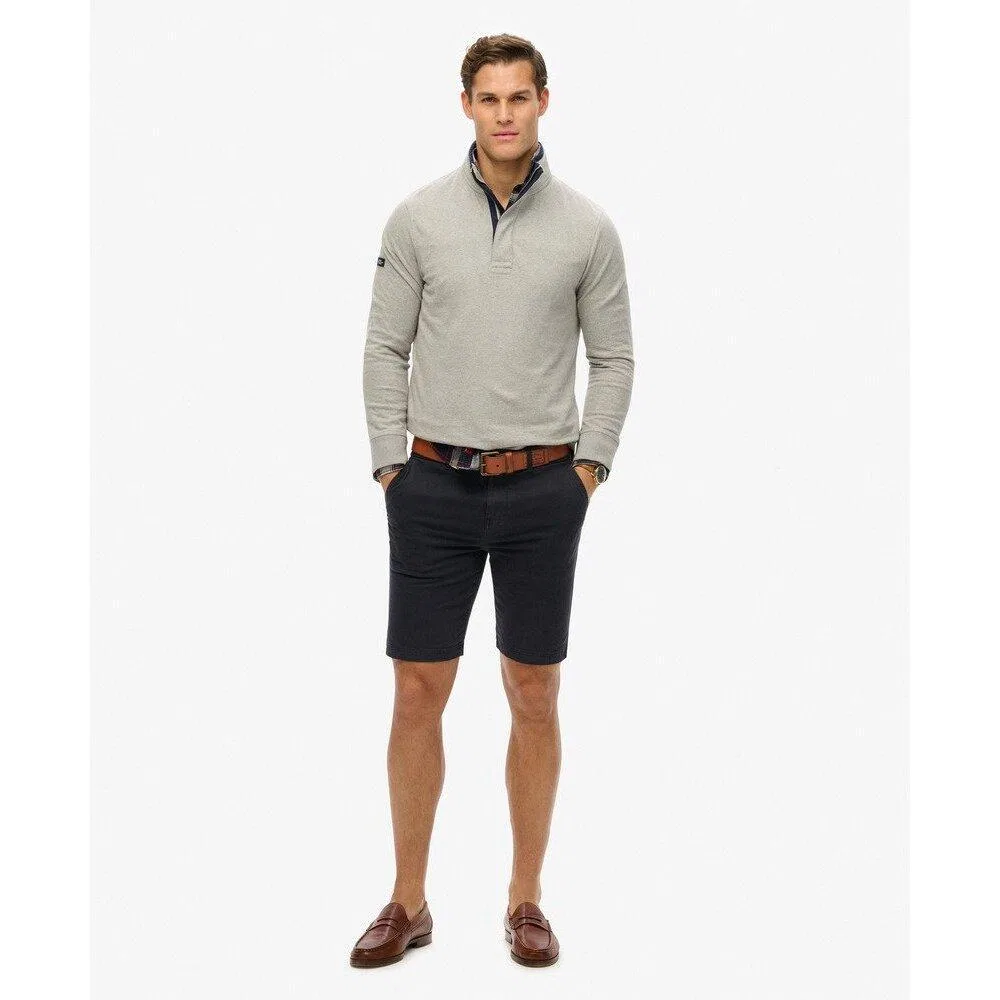 Мужской свитшот с полузамком Superdry Cotton Classics Jersey Henley, Grau / Betongrau — фото 2