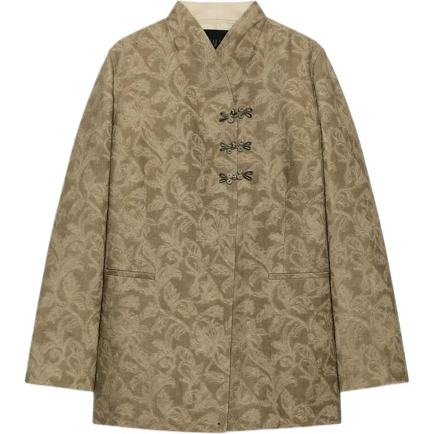 Женский деловой костюм с V-образным вырезом, Light Beige, Zara