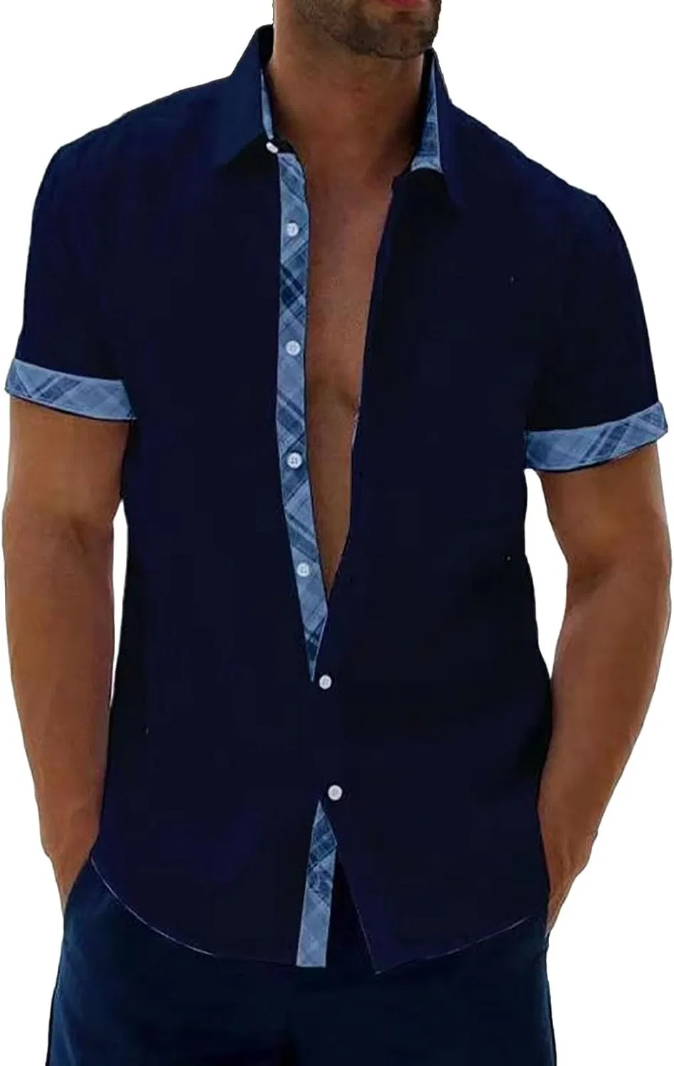 Мужская футболка с отложным воротником Generic, Navy