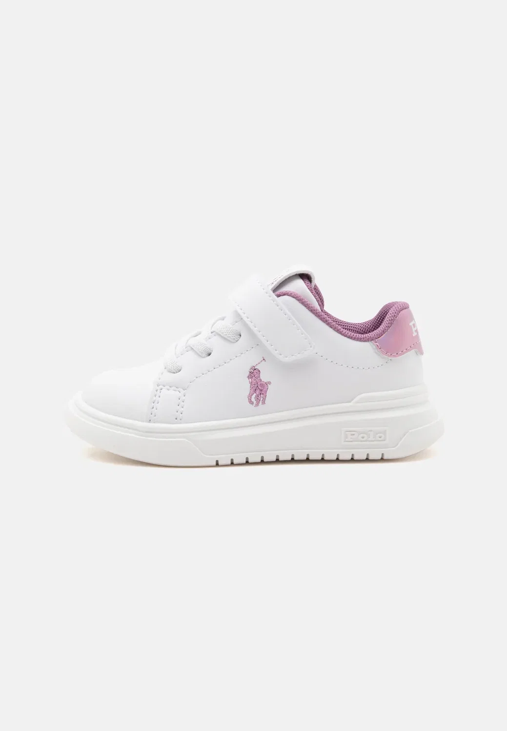 Детские суперкроссовки Heritage Court для малышей Polo Ralph Lauren, White/Pink Orchid Metallic/Pink Orchid