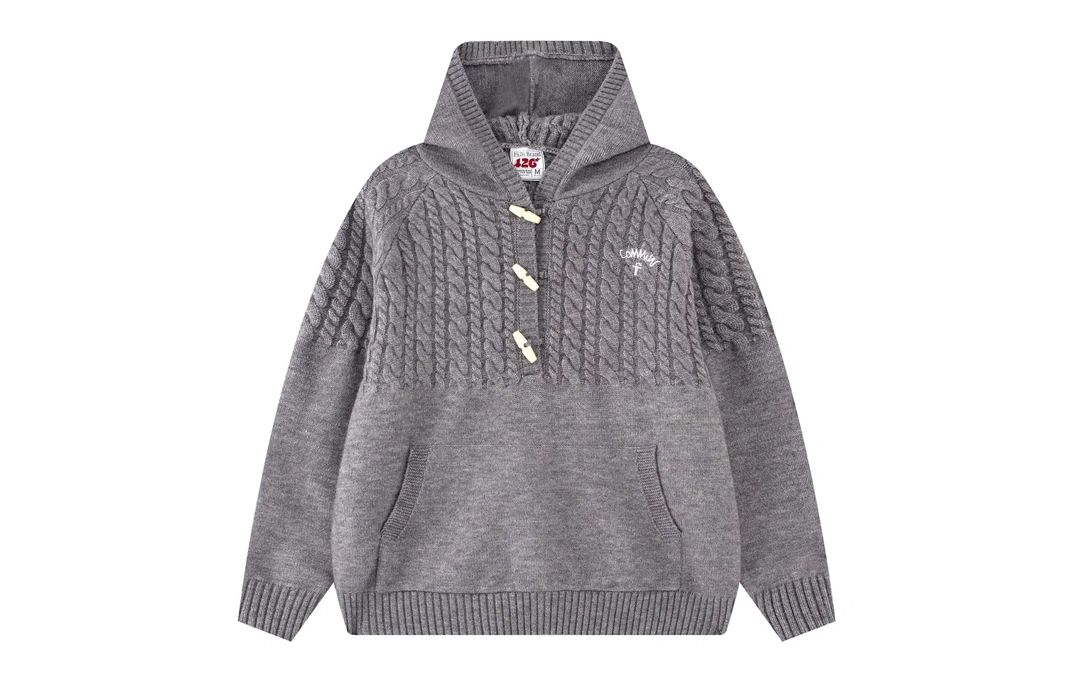 Детский свитер с капюшоном F426, Gray