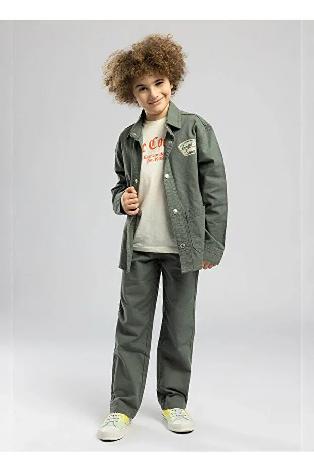 Детские брюки для мальчиков однотонные Lee Cooper, Khaki — фото 4