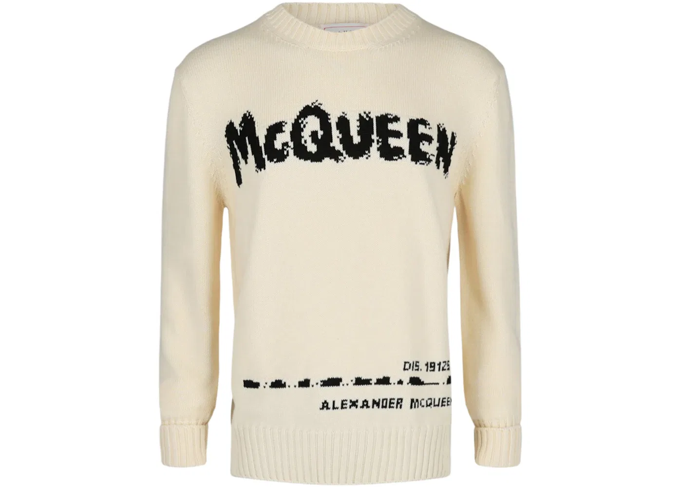 Мужской свитер с круглым вырезом Crewneck Sweater Alexander McQueen, Ivory Black