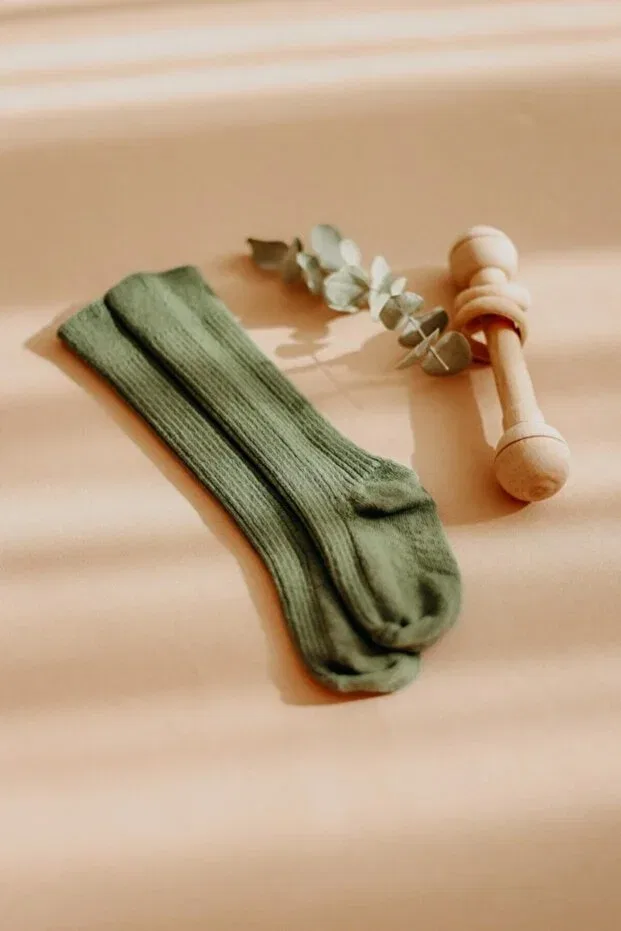 Детские носки для новорожденных хлопковые Yula Kidstore, Khaki Green — фото 2