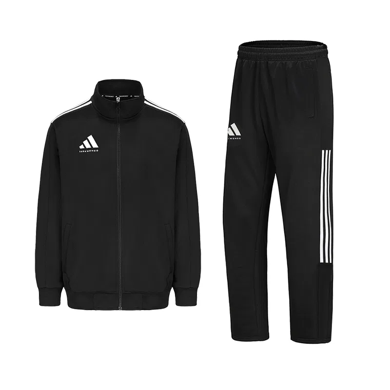 Спортивный комплект для унисекс с принтом Adidas, Черный