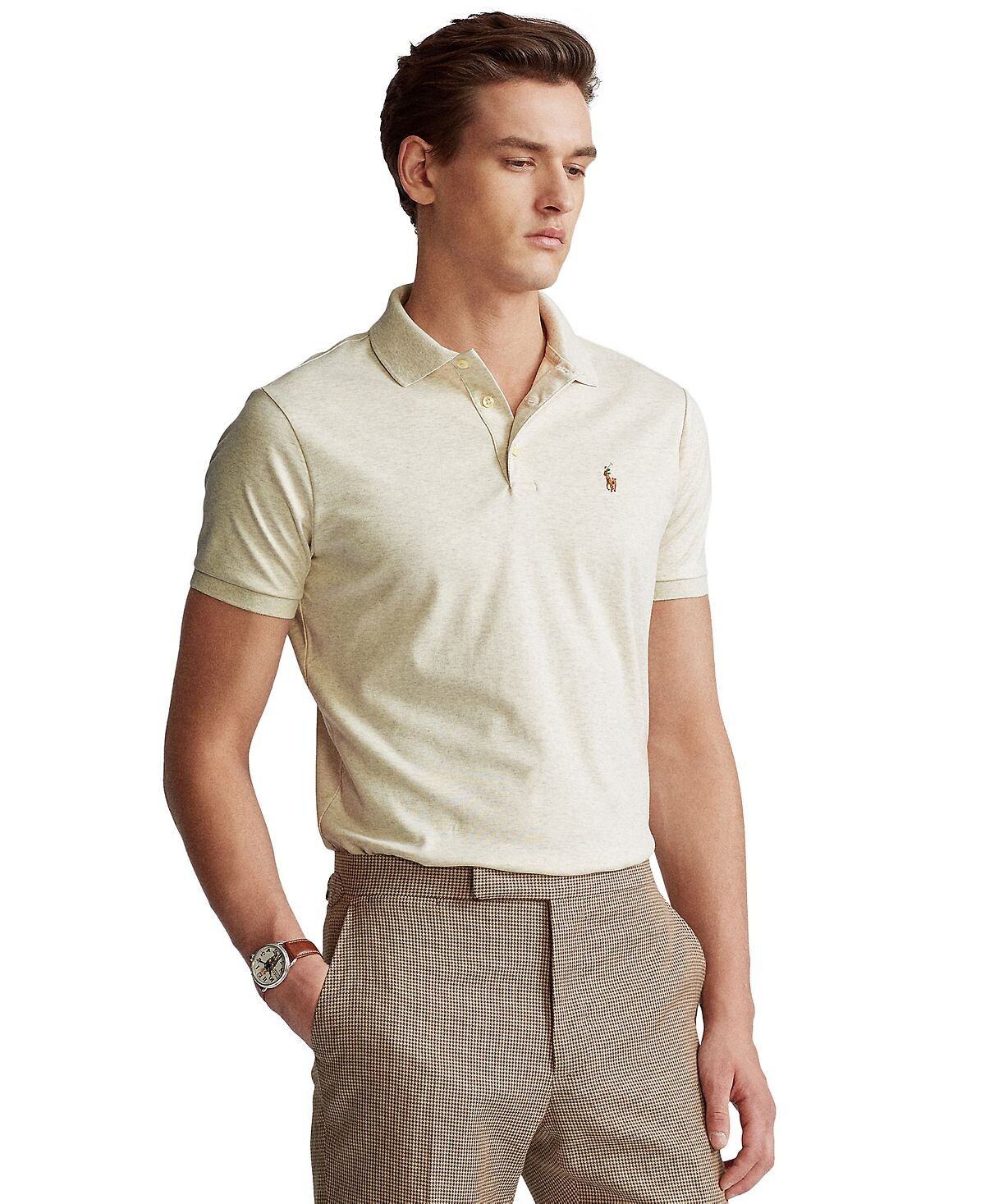 

Мужская рубашка-поло slim fit из хлопка на заказ Polo Ralph Lauren, мульти