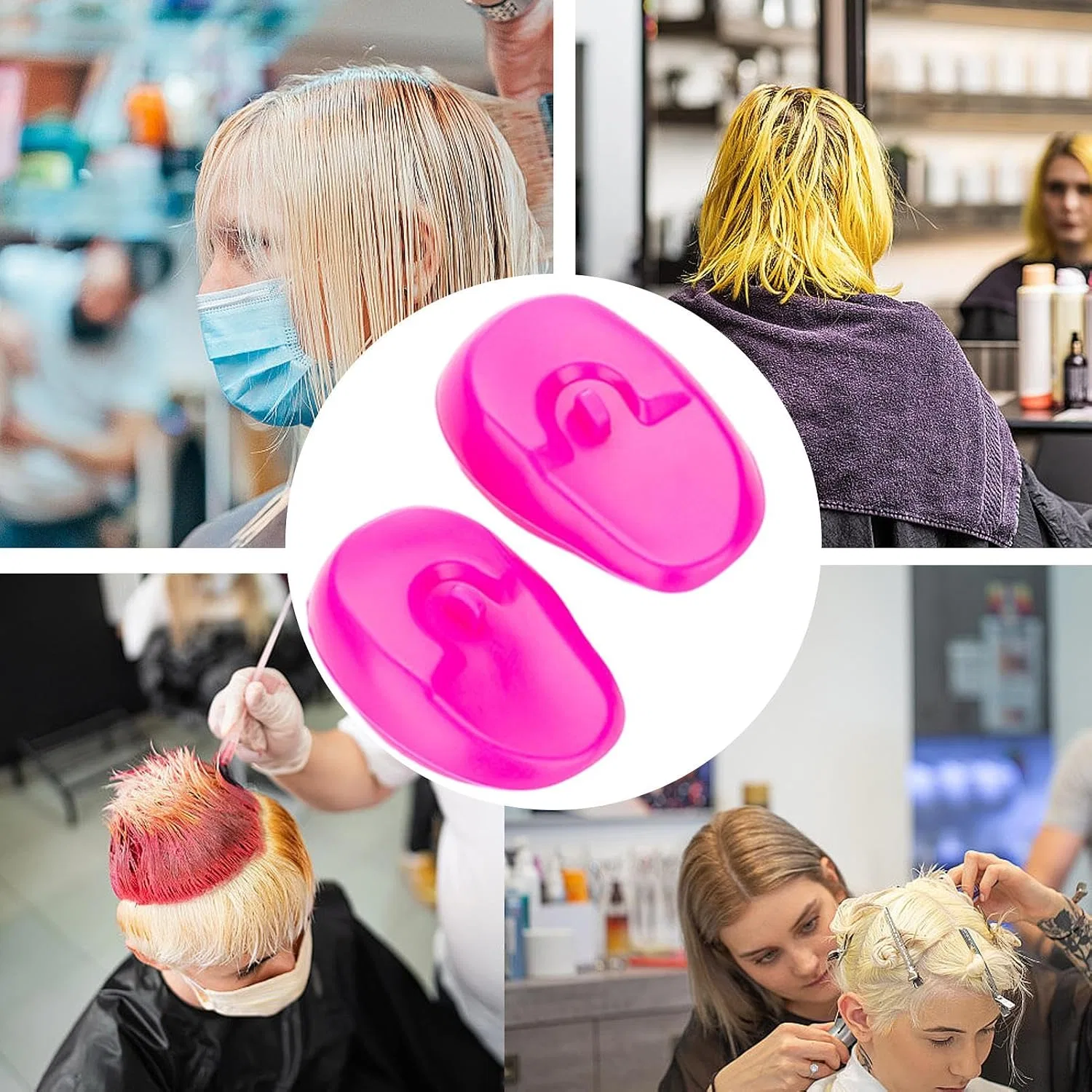 Шапочка для душа Silicone Ear Protectors, Rose Generisch — фото 4