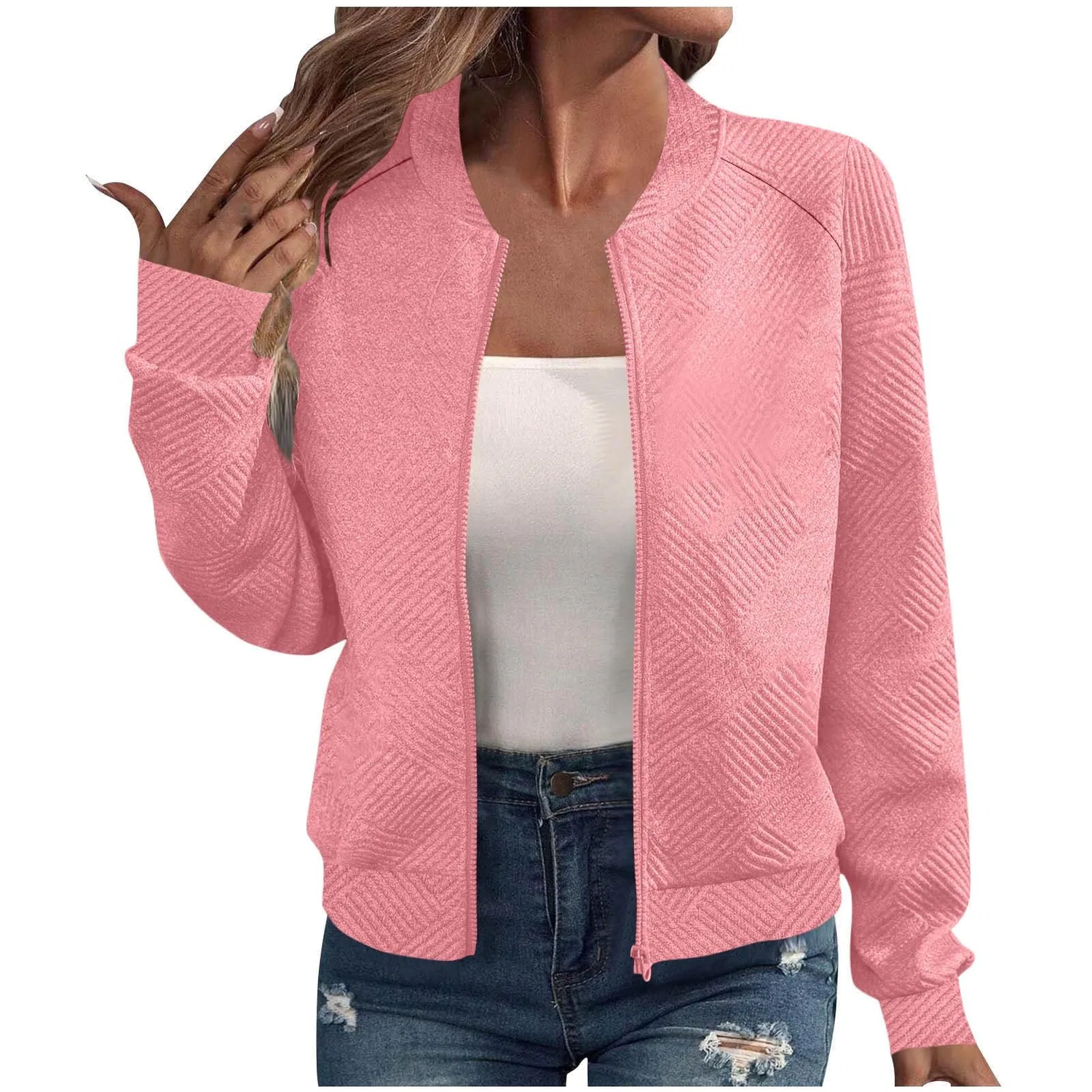 Женская куртка-авиатор с длинным рукавом, rosa