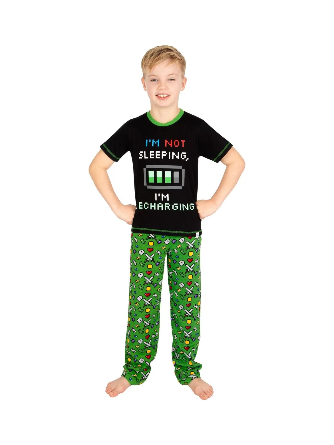 Пижама с игровым принтом, модель Gaming Harry Bear, зеленый