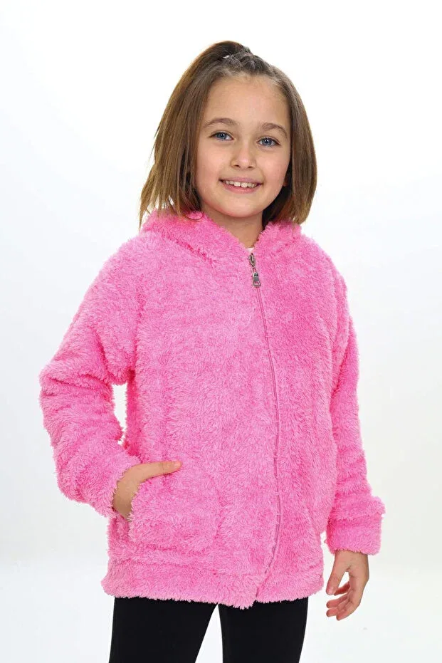 Детское пальто для девочек с капюшоном My Kids Wear, Pink — фото 3