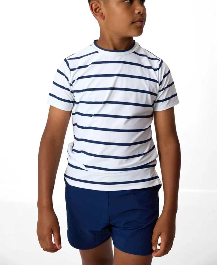 Шорты с четырехсторонней растяжимостью Boys' 2T-16 Super Short Courtside Kids, Navy — фото 3