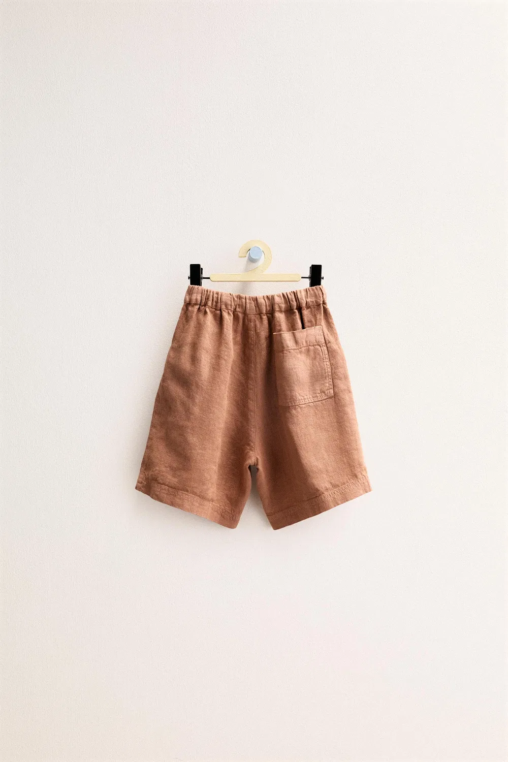 ZARA TIMELESS - Однотонные шорты-бермуды из 100% льна, Clay — фото 2