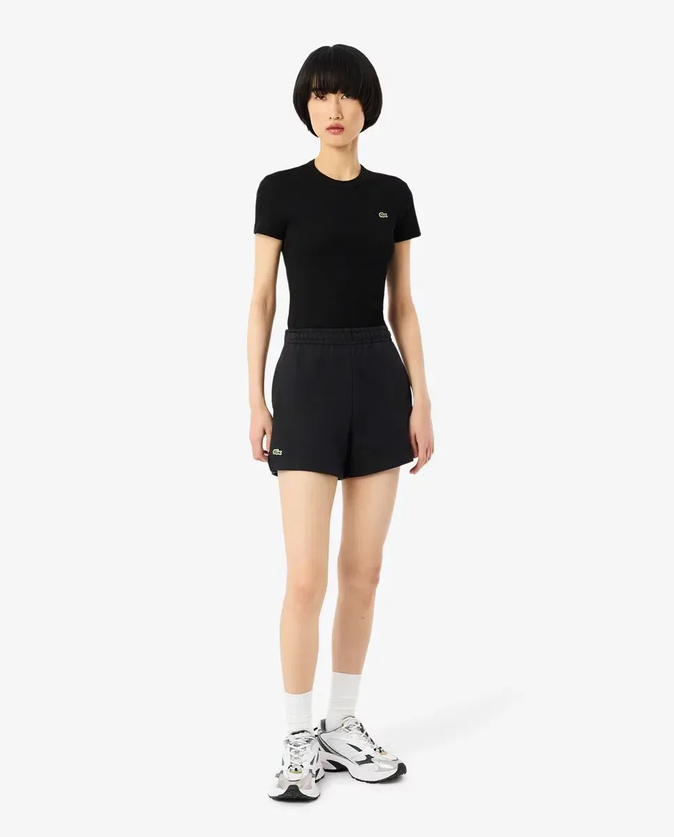 Шорты женские Lacoste Negro из футера с эластичным поясом — фото 2