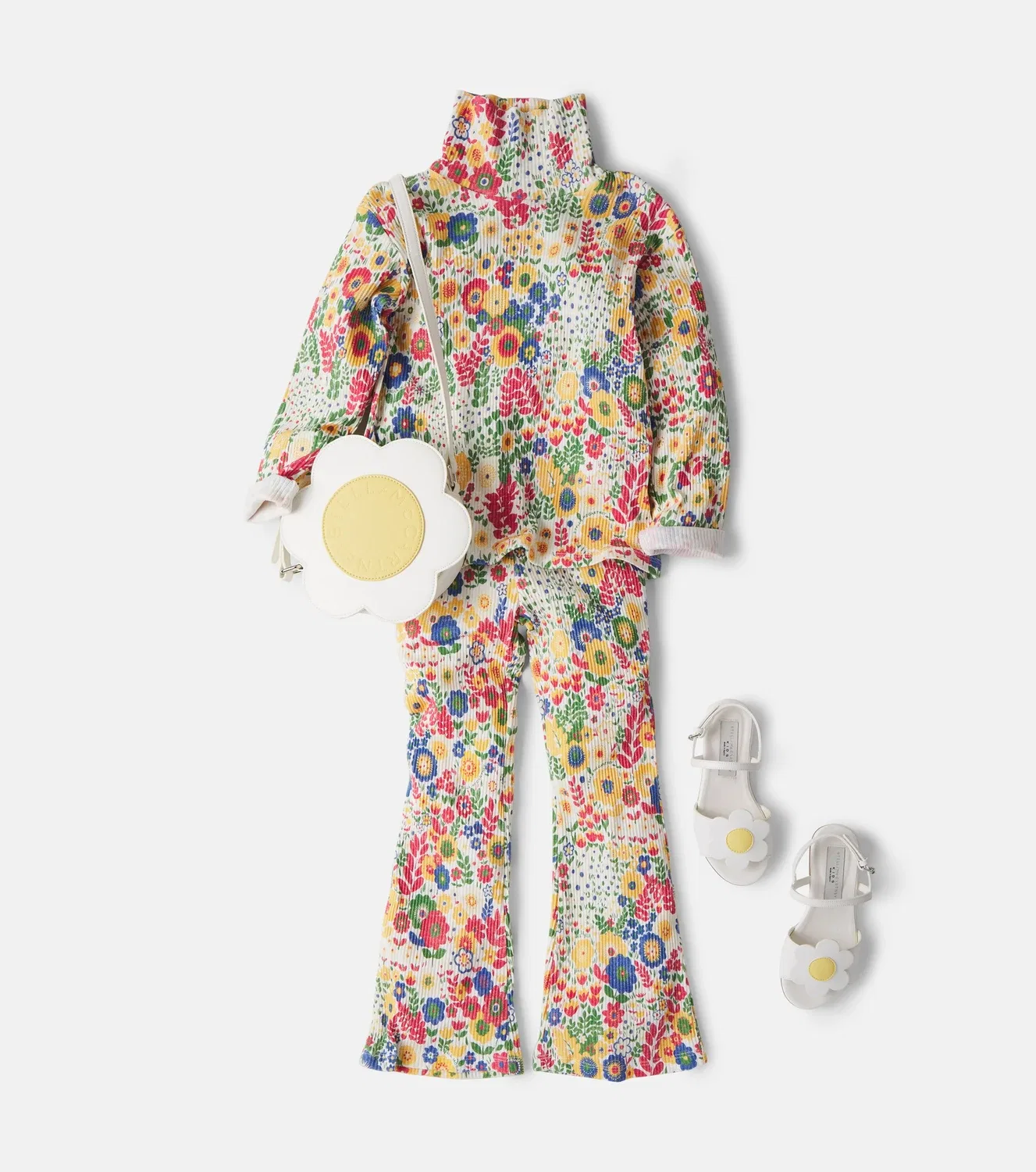 Брюки хлопковые с цветочным рисунком Stella Mccartney Kids, черный — фото 2