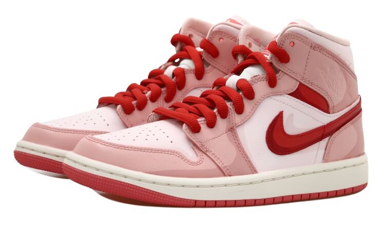 Кроссовки Air Jordan 1 Vintage Basketball Shoes Women's High-Top Pink/Red — фото 4