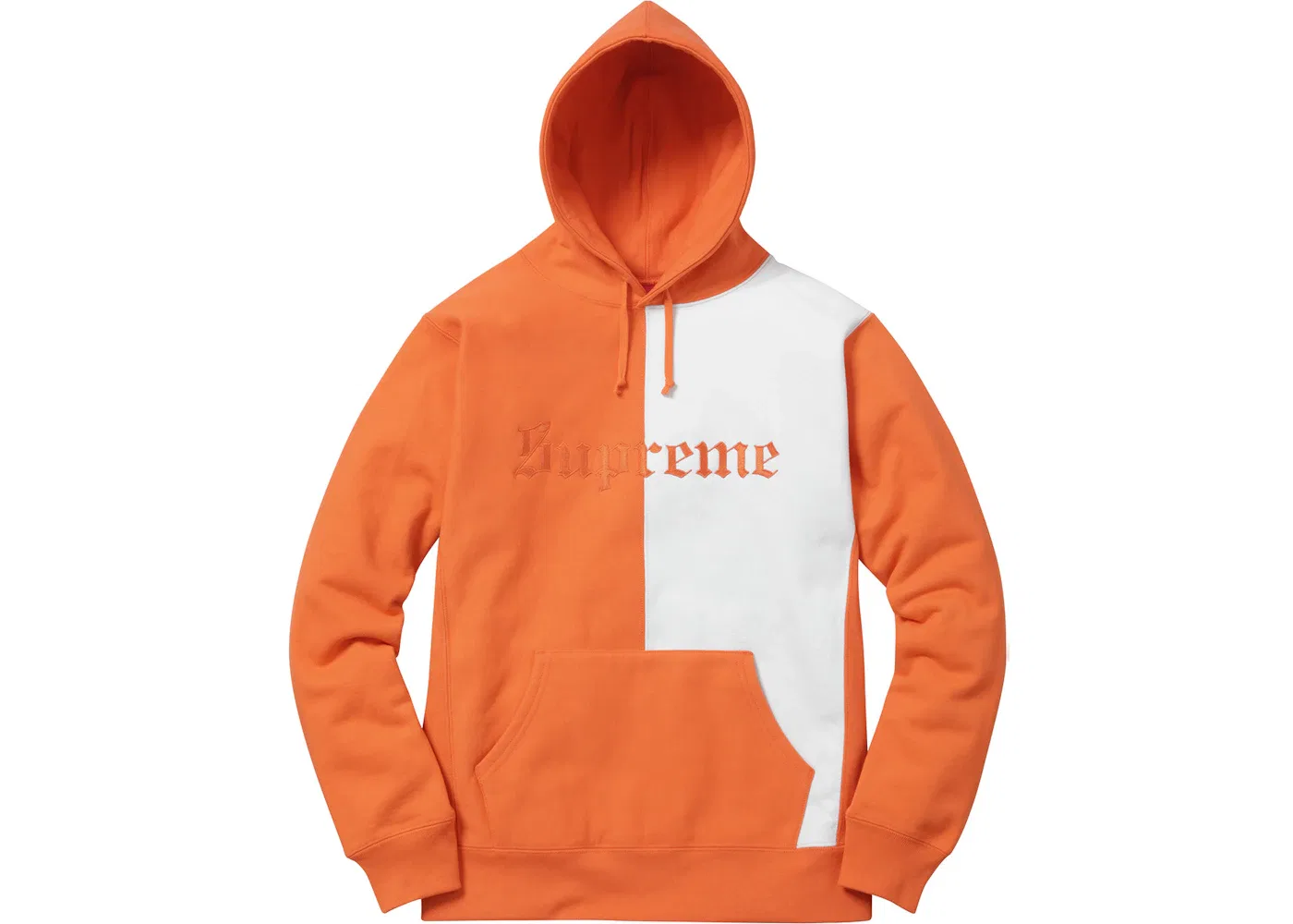 Мужской худи с принтом Supreme Split Old English Sweatshirt, Bright Orange