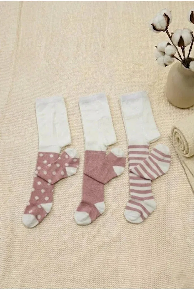 Детские колготки для девочек с рисунком комплект 3 шт Cocole Socks, Multicolor