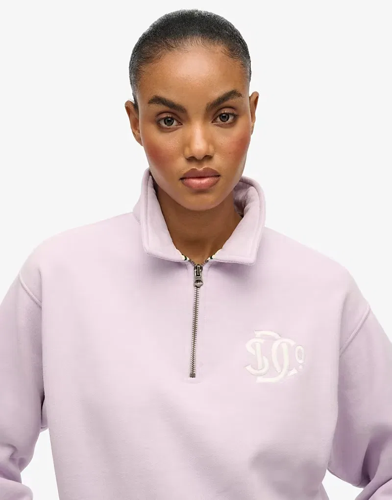 Толстовка Superdry SD&CO с воротником и застежкой-молнией до середины груди, Парма Вайолет — фото 3