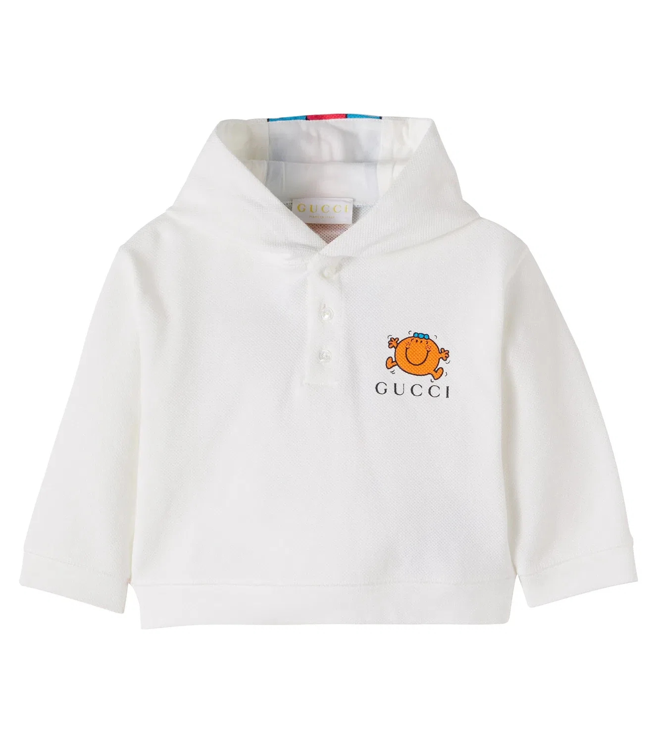 Худи с капюшоном из смесового хлопка Kids x Mr. Men Little Miss Gucci Kids, белый