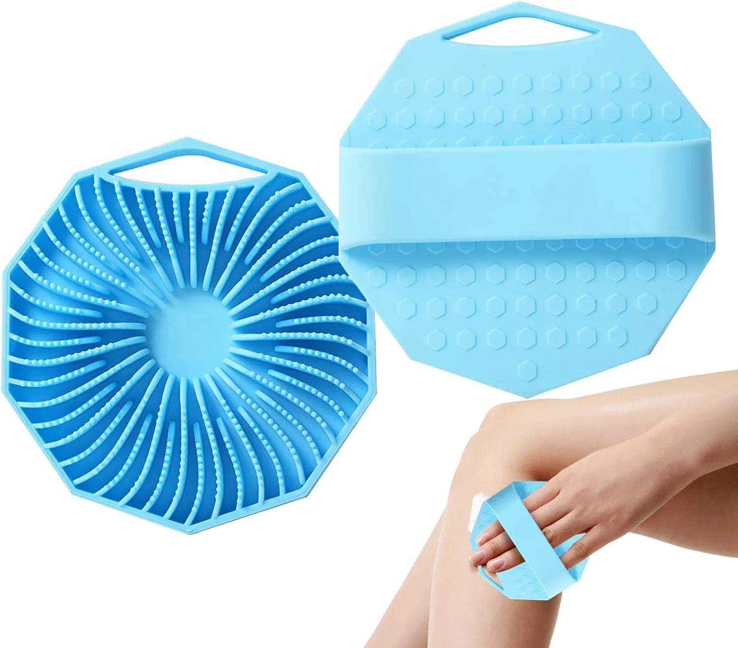 Силиконовая щетка для душа, Générique, 2 шт, 10 см, Blau