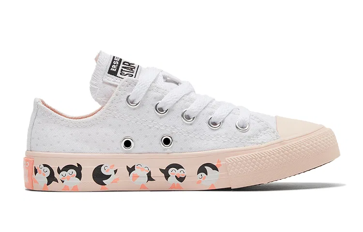 Детские кеды из парусины с низким верхом Chuck Taylor All Star Converse, White Pink — фото 3