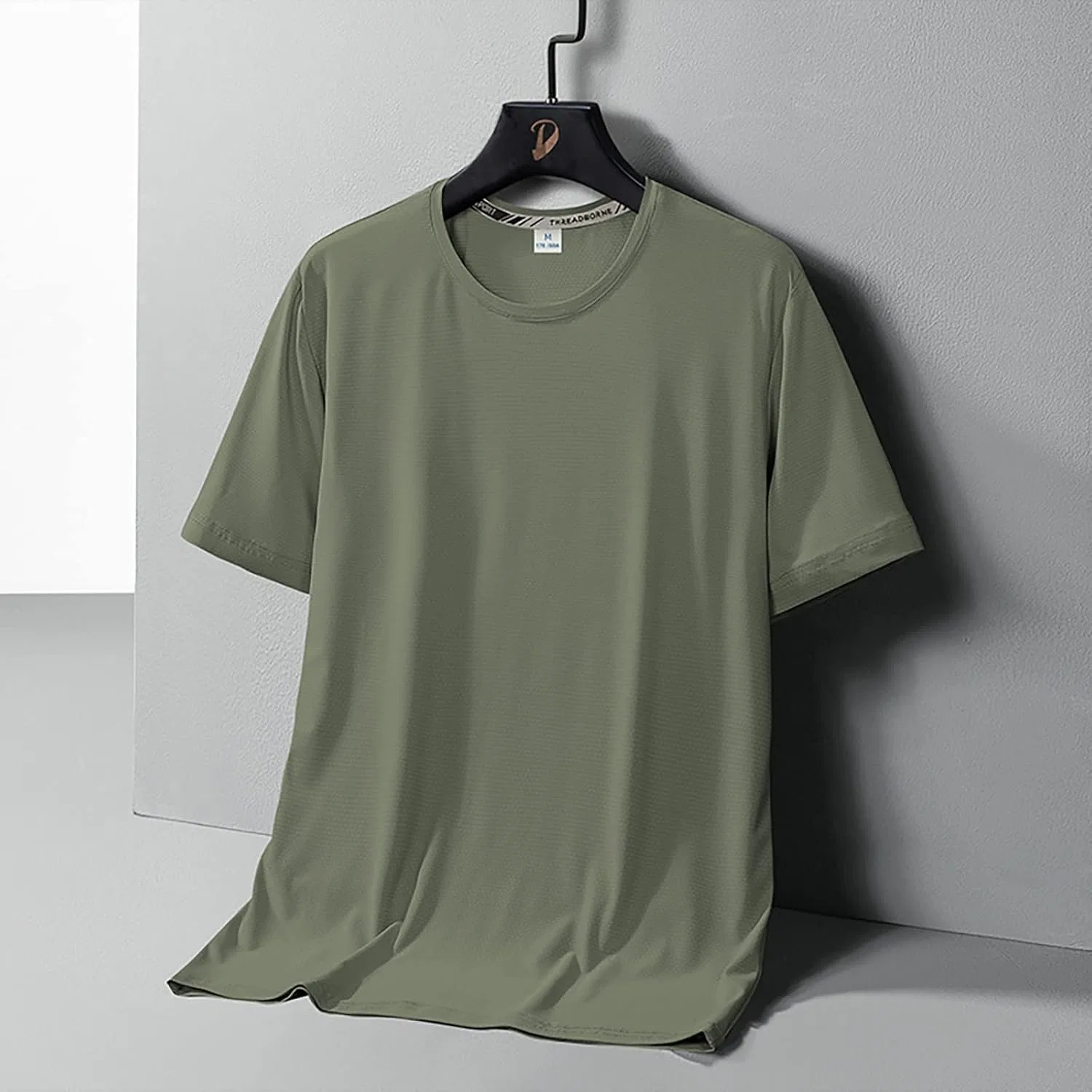 Мужская спортивная футболка с быстросохнущей тканью Ice Silk, Army Green — фото 2