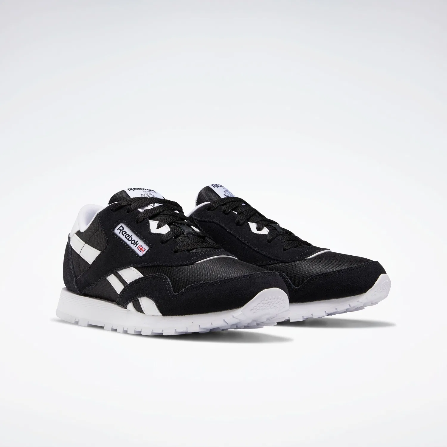 Детские кроссовки классические CL NYLON Reebok Classic, Black/Black/White
