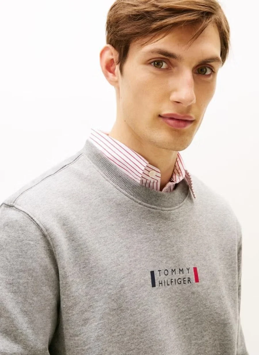 Свитшот Tommy Hilfiger Brand Love, серый — фото 3