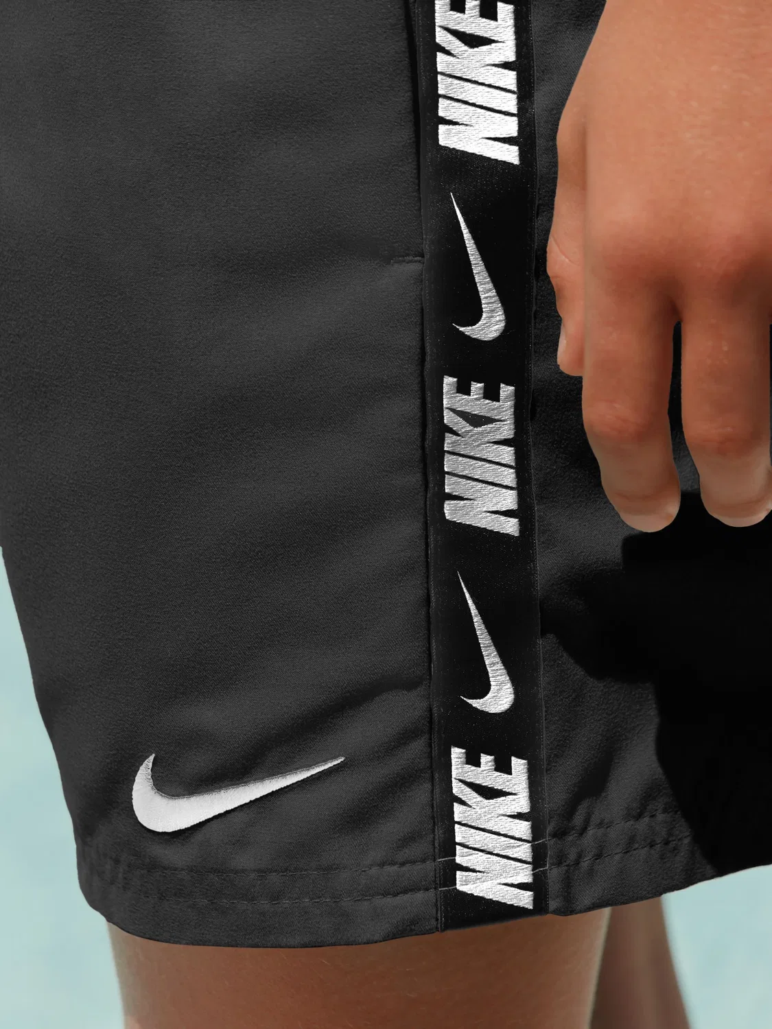 Шорты для плавания, с логотипом, Breaker Logo Tape Nike, черный — фото 3