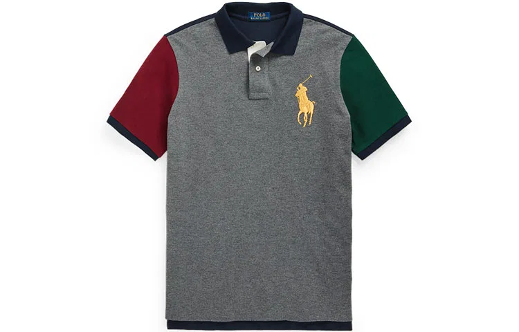 Мужское поло Polo Ralph Lauren Big Pony Custom Slim Fit, Gray Multicolor
