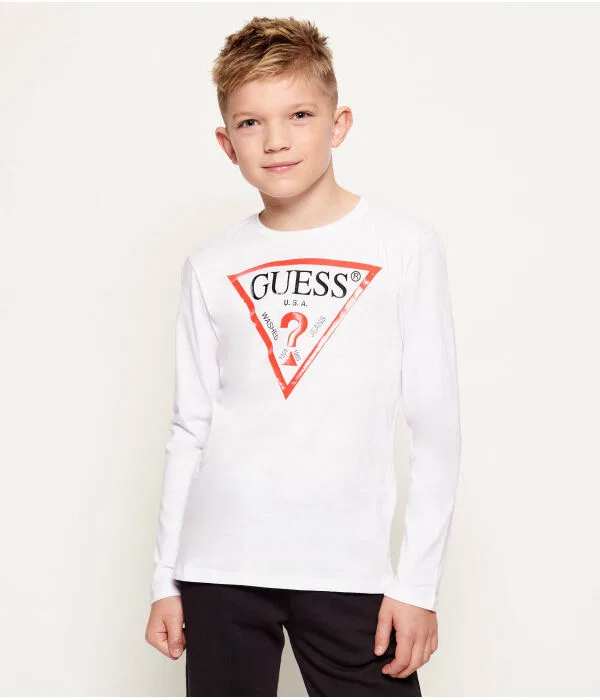 Детский лонгслив для мальчиков с длинным рукавом Guess, белый