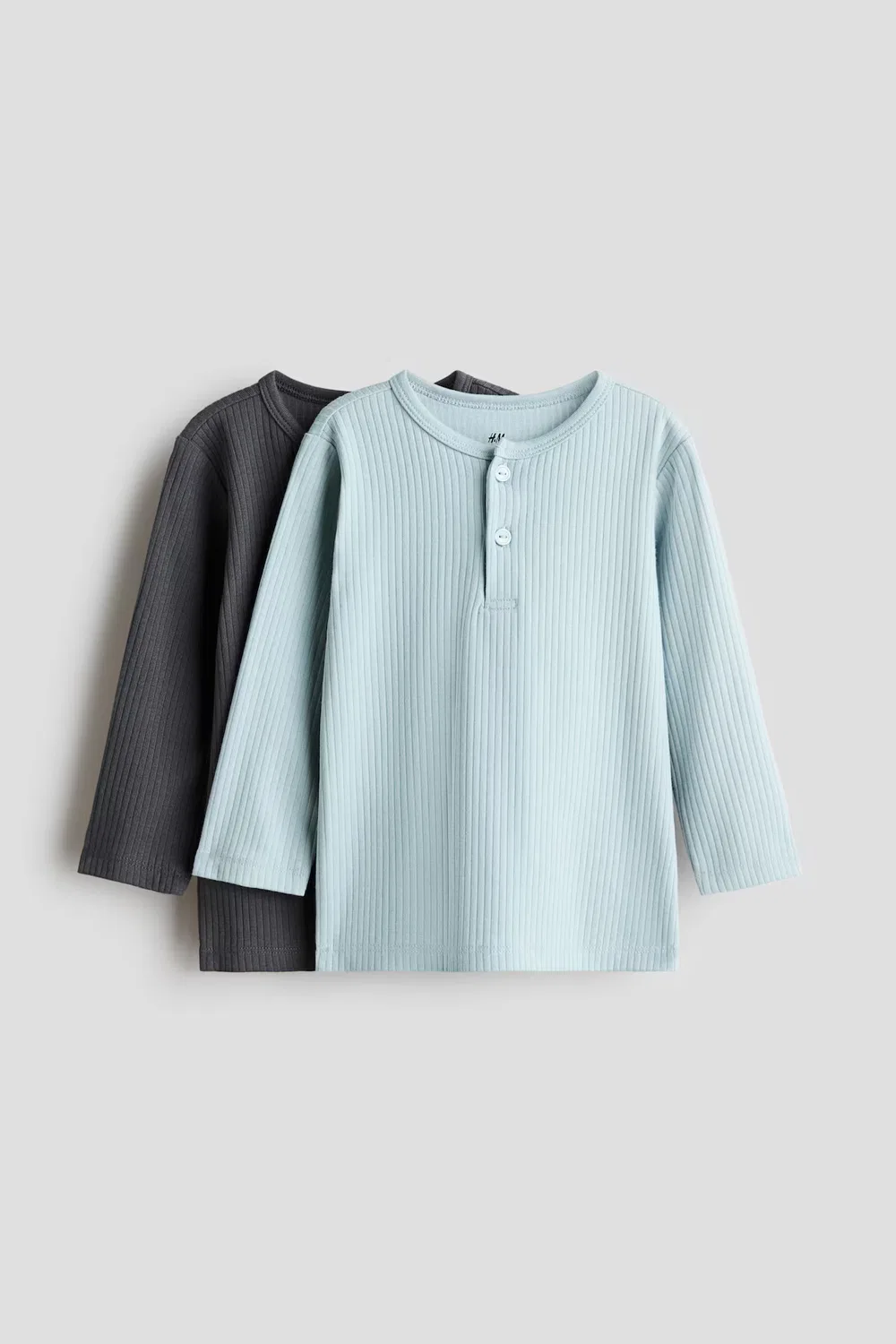 Комплект из двух хлопковых рубашек-поло H&M, Helltürkis/Dunkelgrau