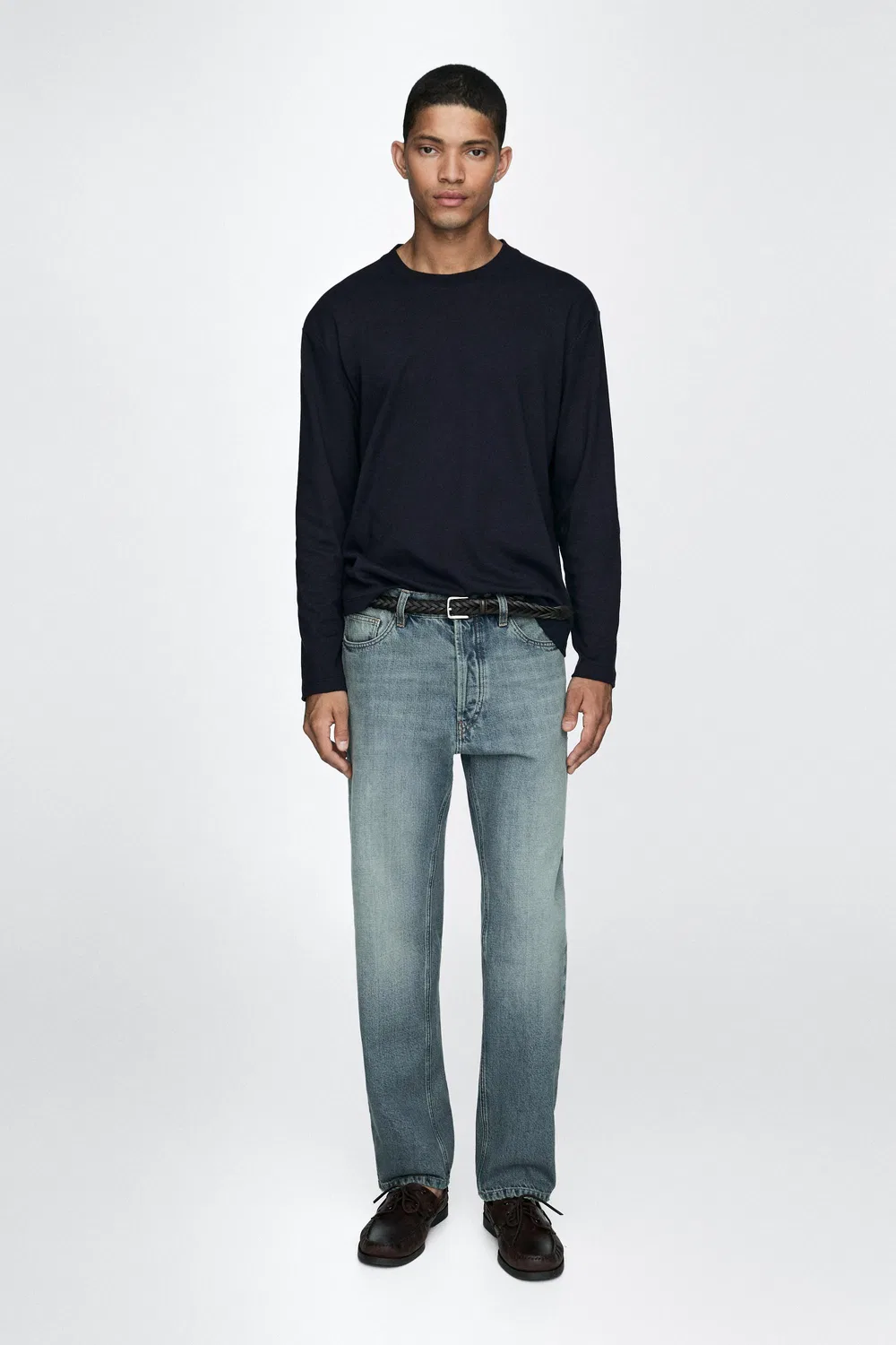 Джинсы Massimo Dutti Straight-Leg, светло-голубой — фото 3