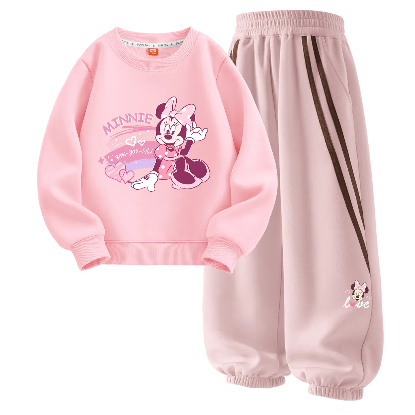 Детский комплект спортивной одежды с принтом Disney, Цвет Bright Rainbow Heart Pink+Blink Heart K_Right Lower Lotus Pink