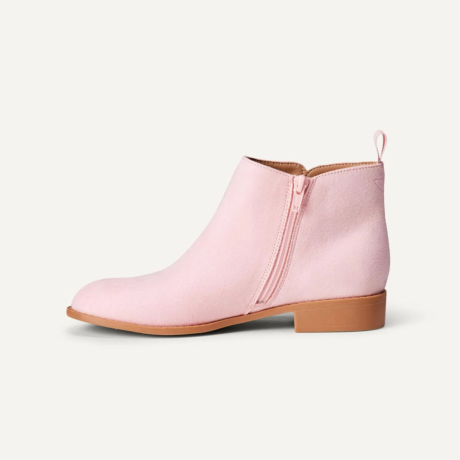 Детские ботинки для девочек на молнии Amazon Essentials, Pink Faux Suede — фото 4