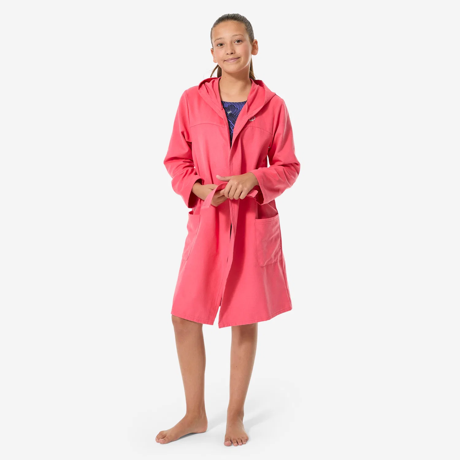 Детский халат компактный с капюшоном Mikrofaser Decathlon, Granatapfelrosa