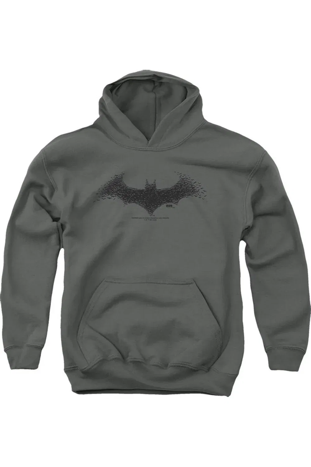 Детское худи для мальчиков с капюшоном с принтом Batman Bat Logo Gildan, Charcoal
