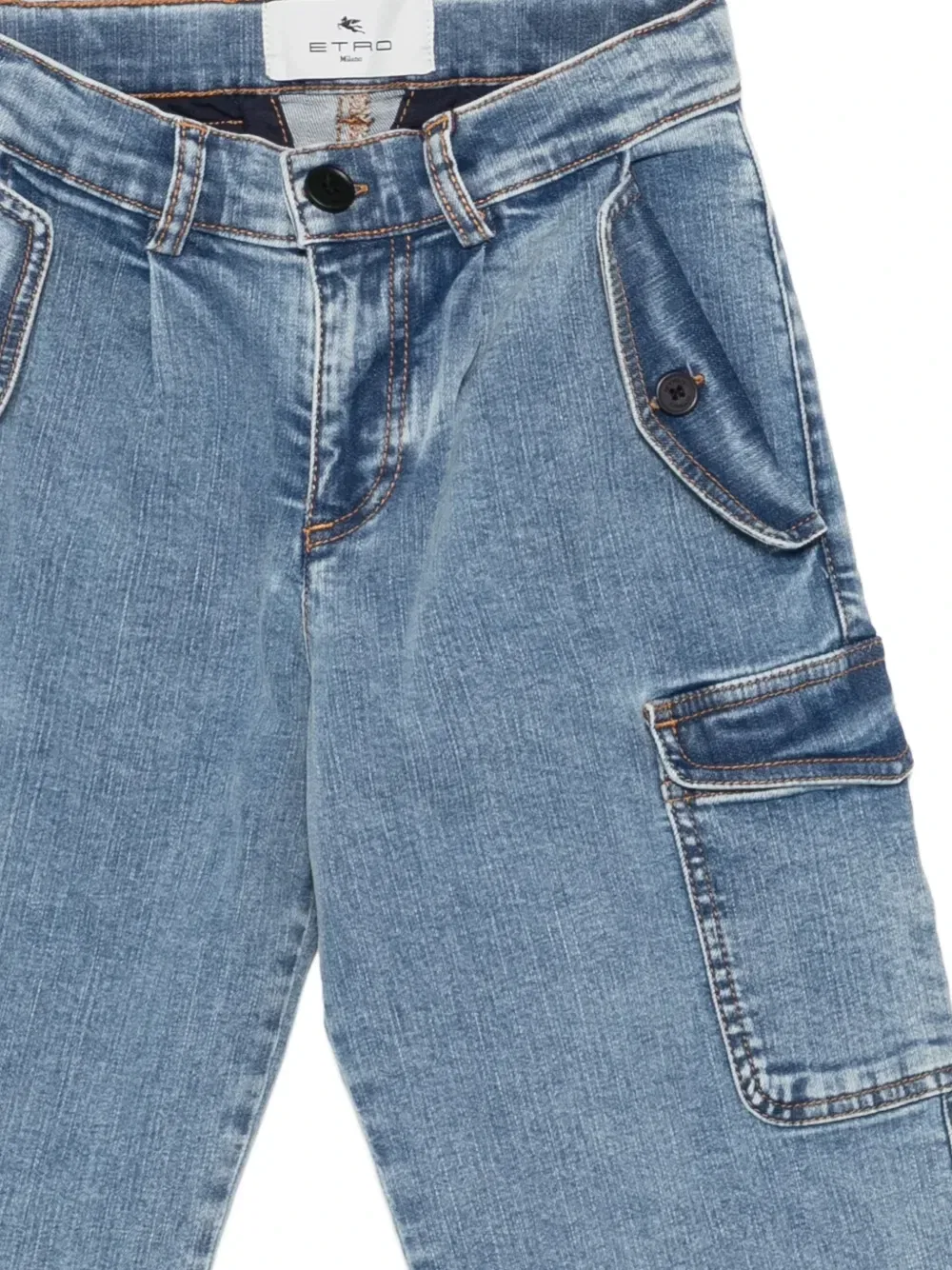 Брюки-карго с эластичными манжетами ETRO KIDS, синий — фото 3