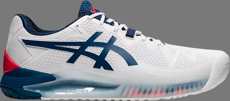 

Кроссовки gel resolution 8 2e wide 'white mako blue' Asics, белый