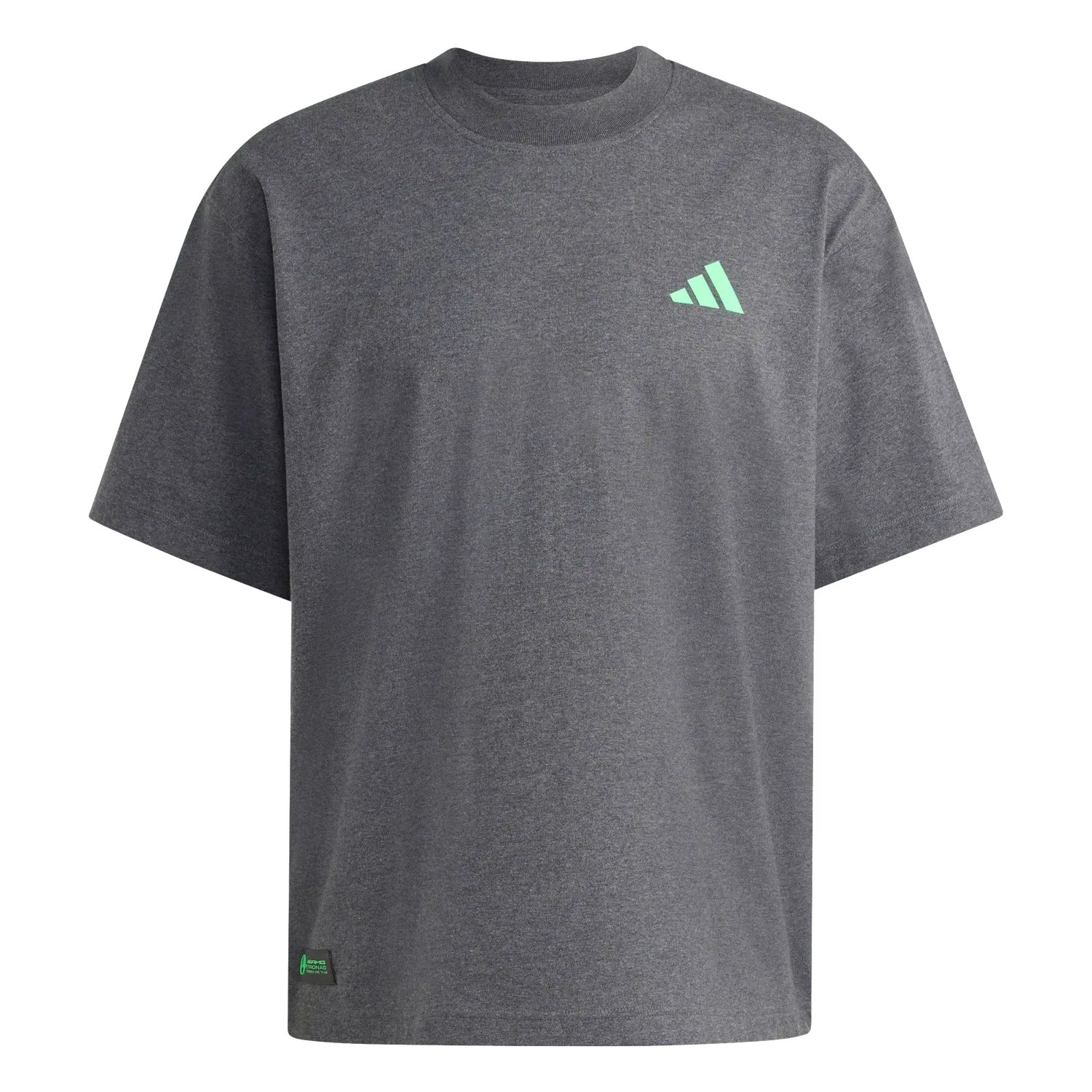 Мужская свободная футболка с принтом Mercedes-AMG Petronas Formula One Team Premium Sweat T-Shirt Adidas, серый