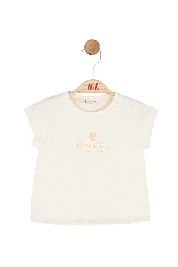 Детская футболка для девочек с коротким рукавом Nk Kids, Cream - Yellow