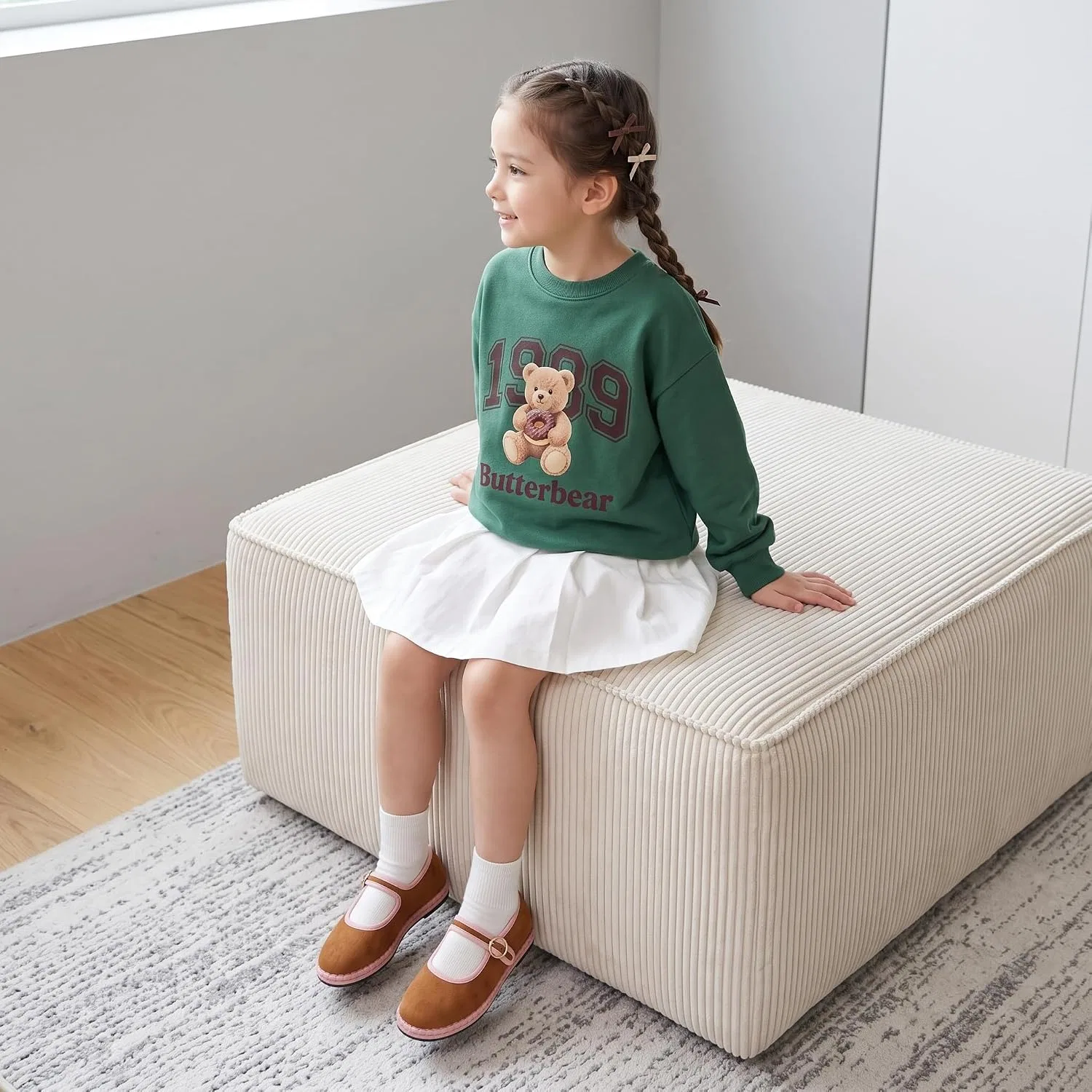 Детские туфли Мэри Джейн для девочек с регулируемой пряжкой CUSHIONAIRE, Brown/Pink — фото 3