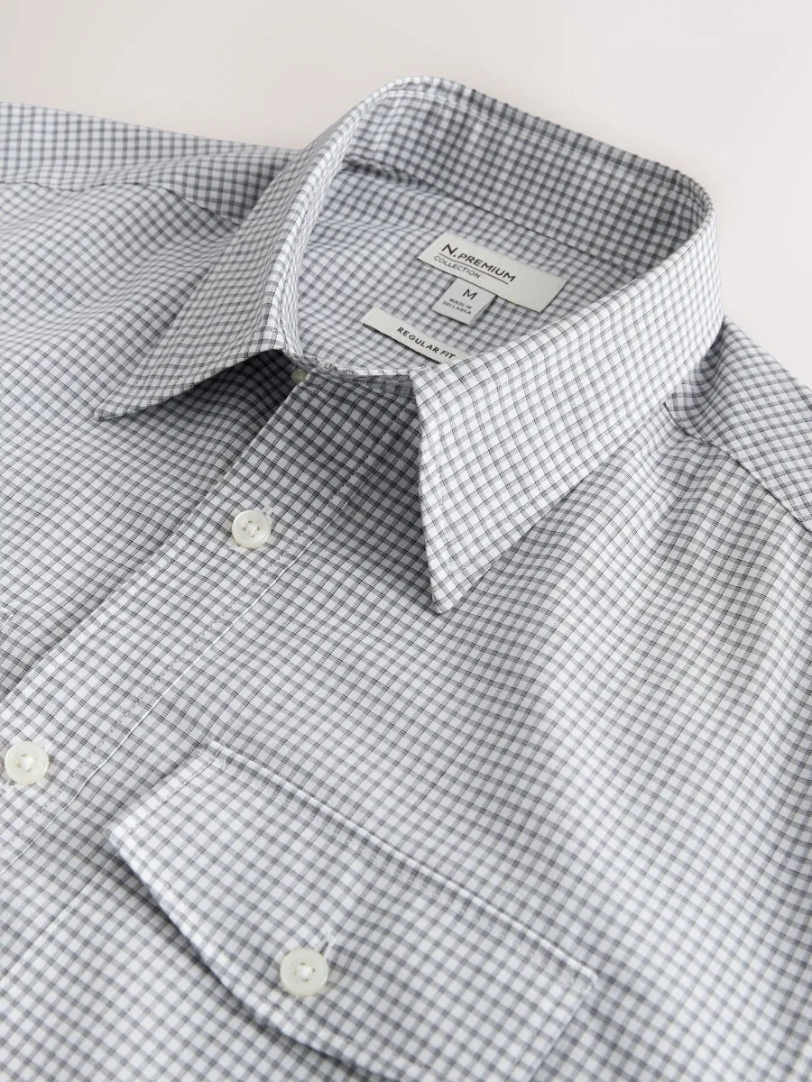 Рубашка Next Regular fit Button Up Shirt 'Archive' белого цвета — фото 3