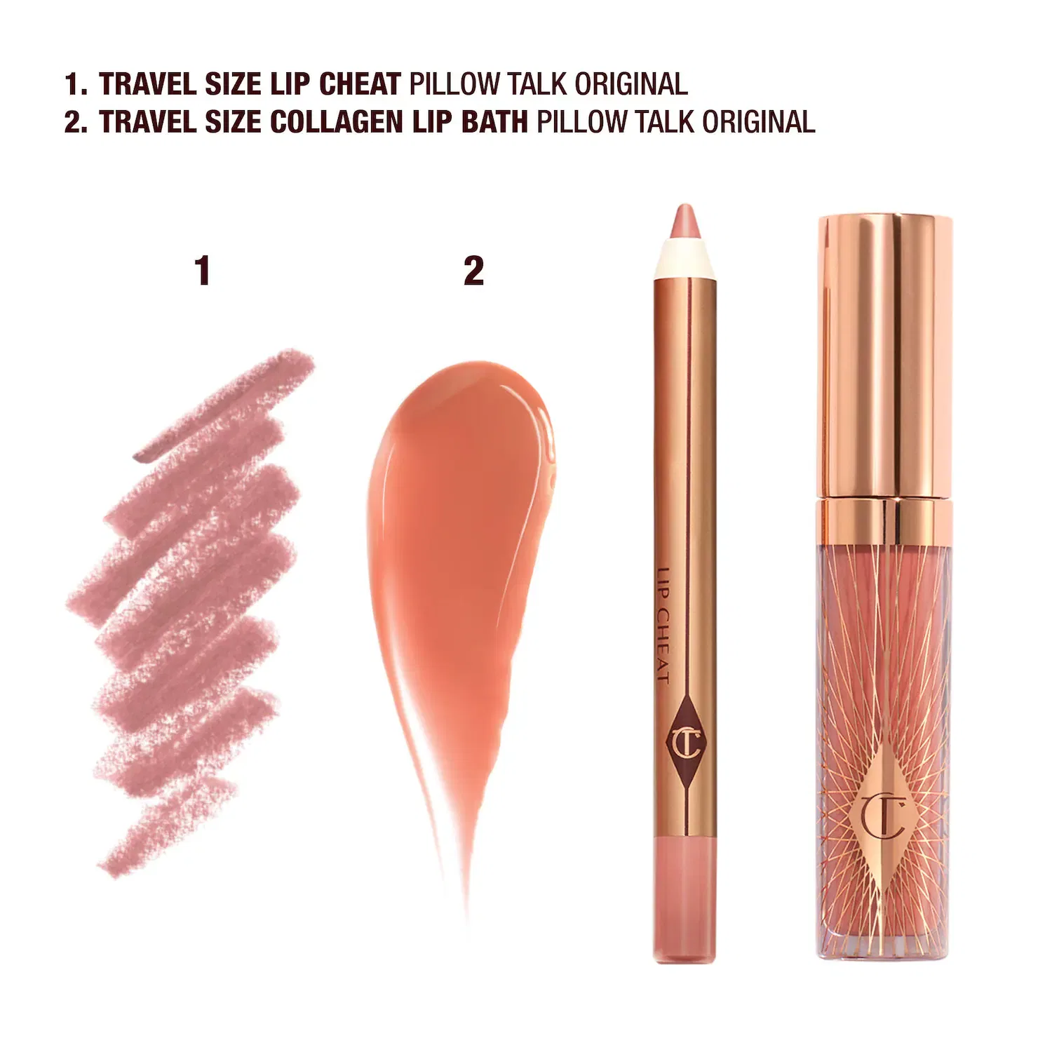 Набор миниатюрных блесков для губ Pillow Talk Glossy Lip Duos Charlotte Tilbury, Original — фото 3