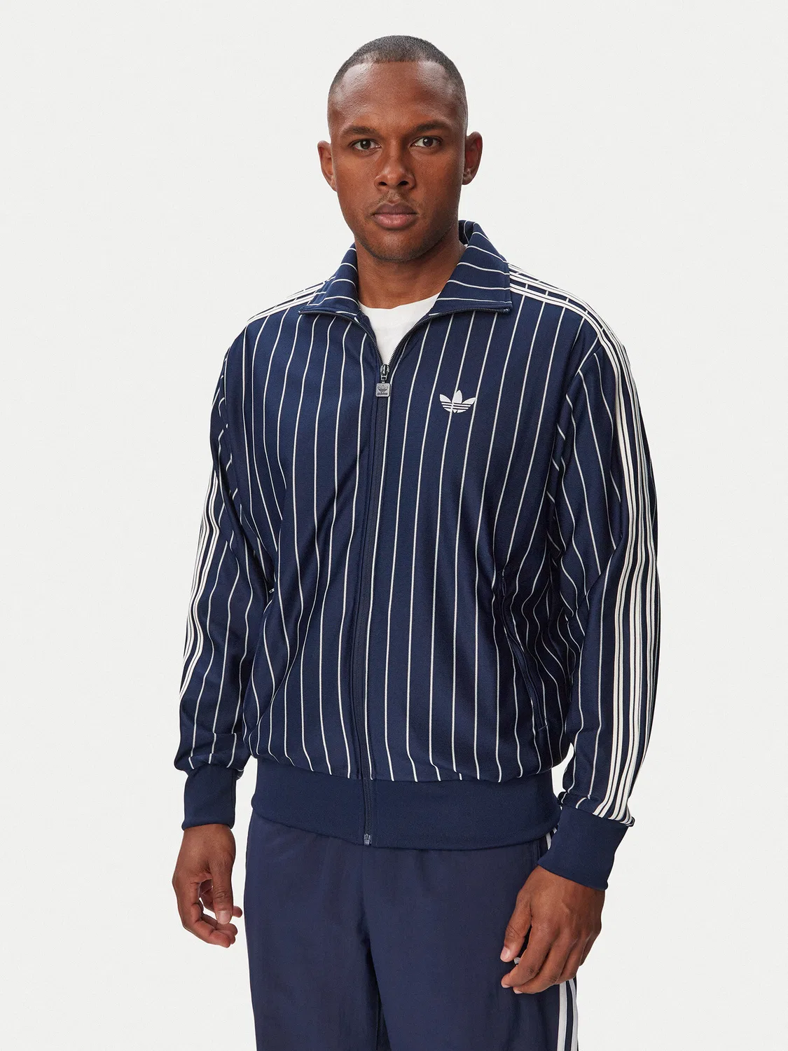 Мужская толстовка стандартного кроя Firebrid Pinstripes Track Top Adidas, темно-синий