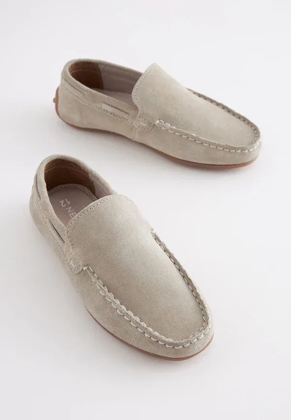 Мокасины кожаные Wide fit Next, Suede Stone — фото 4